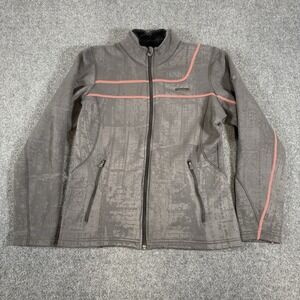 Under Armour Jacket Womens Medium Gray Full Zip Fleece‎ Lined Running Outdoor